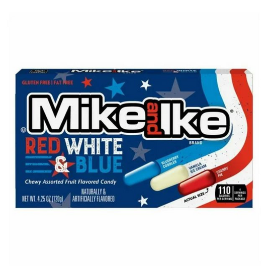 Mike and Ike Red White and Blue Theatre Box 120g